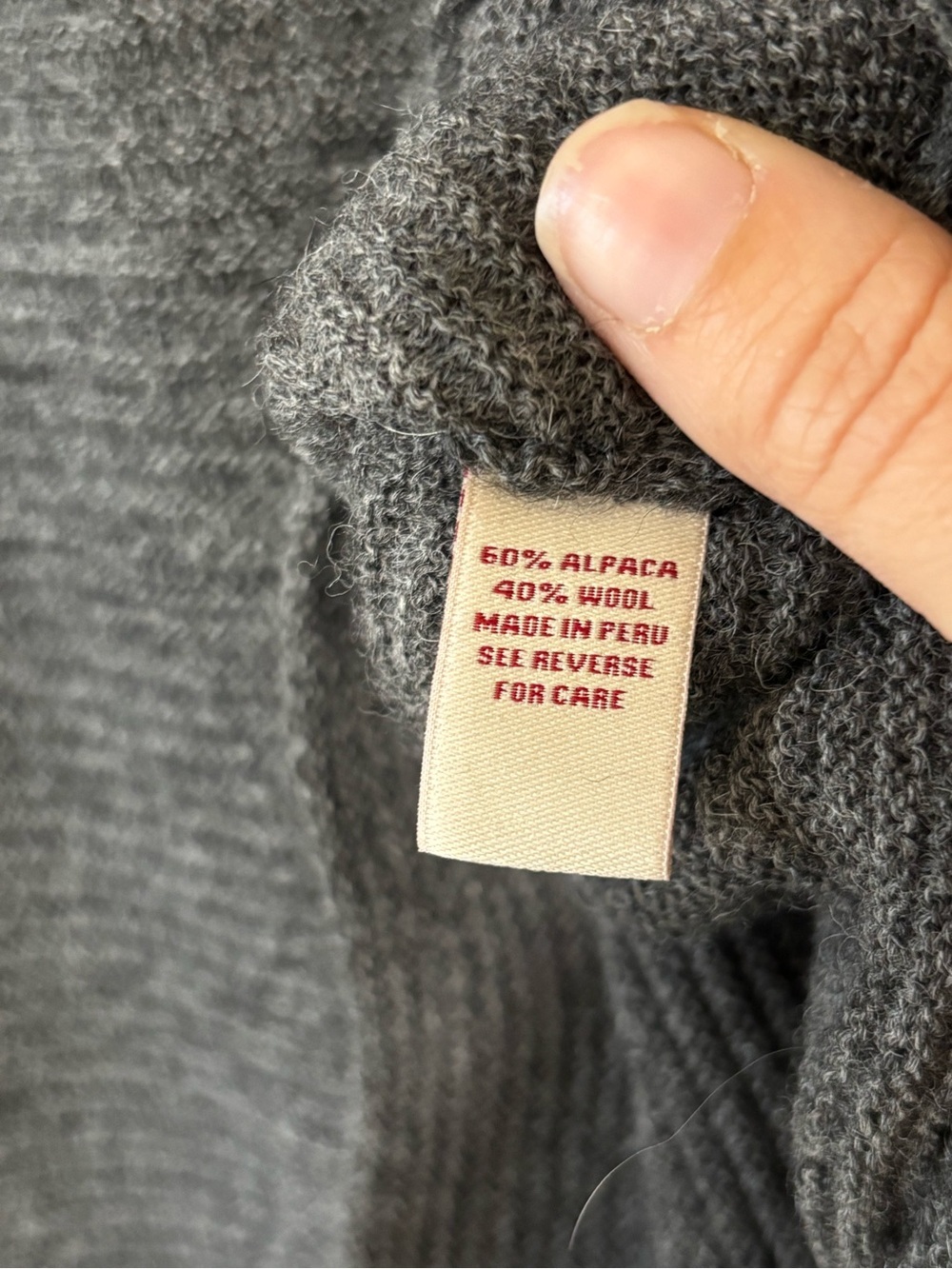 BEYOND THREADS Ribbed Cowlneck Pullover Sweater Gray Sz Large - Picture 7 of 9